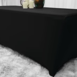 Black spandex rectangular table cloth